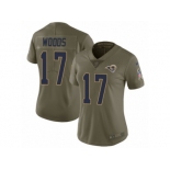 Women Nike Los Angeles Rams #17 Robert Woods Limited Olive 2017 Salute to Service NFL Jersey