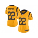 Women Nike Los Angeles Rams #22 Marcus Peters Gold Stitched NFL Limited Rush Jersey