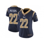 Women Nike Los Angeles Rams #22 Marcus Peters Navy Blue Team Color Stitched NFL Vapor Untouchable Limited Jersey