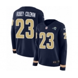 Women Nike Los Angeles Rams #23 Nickell Robey-Coleman Limited Navy Blue Therma Long Sleeve NFL Jersey