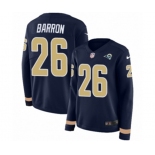 Women Nike Los Angeles Rams #26 Mark Barron Limited Navy Blue Therma Long Sleeve NFL Jersey