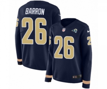 Women Nike Los Angeles Rams #26 Mark Barron Limited Navy Blue Therma Long Sleeve NFL Jersey