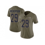 Women Nike Los Angeles Rams #29 Eric Dickerson Olive Stitched NFL Limited 2017 Salute to Service Jersey