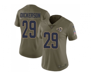 Women Nike Los Angeles Rams #29 Eric Dickerson Olive Stitched NFL Limited 2017 Salute to Service Jersey