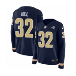 Women Nike Los Angeles Rams #32 Troy Hill Limited Navy Blue Therma Long Sleeve NFL Jersey