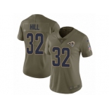 Women Nike Los Angeles Rams #32 Troy Hill Limited Olive 2017 Salute to Service NFL Jersey