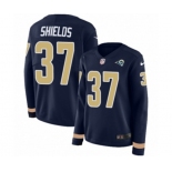 Women Nike Los Angeles Rams #37 Sam Shields Limited Navy Blue Therma Long Sleeve NFL Jersey