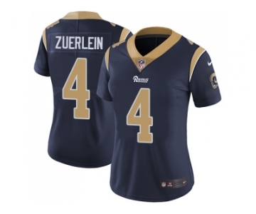 Women Nike Los Angeles Rams #4 Greg Zuerlein Navy Blue Team Color Stitched NFL Vapor Untouchable Limited Jersey