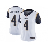 Women Nike Los Angeles Rams #4 Greg Zuerlein White Stitched NFL Vapor Untouchable Limited Jersey