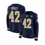 Women Nike Los Angeles Rams #42 John Kelly Limited Navy Blue Therma Long Sleeve NFL Jersey