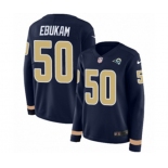 Women Nike Los Angeles Rams #50 Samson Ebukam Limited Navy Blue Therma Long Sleeve NFL Jersey