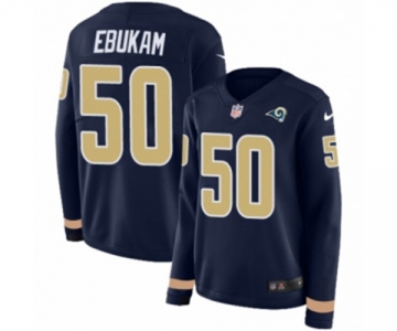 Women Nike Los Angeles Rams #50 Samson Ebukam Limited Navy Blue Therma Long Sleeve NFL Jersey