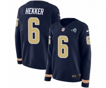 Women Nike Los Angeles Rams #6 Johnny Hekker Limited Navy Blue Therma Long Sleeve NFL Jersey