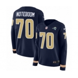 Women Nike Los Angeles Rams #70 Joseph Noteboom Limited Navy Blue Therma Long Sleeve NFL Jersey