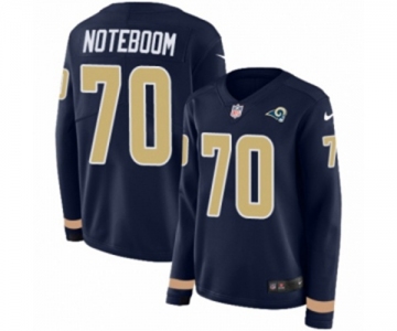 Women Nike Los Angeles Rams #70 Joseph Noteboom Limited Navy Blue Therma Long Sleeve NFL Jersey