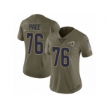 Women Nike Los Angeles Rams #76 Orlando Pace Limited Olive 2017 Salute to Service NFL Jersey