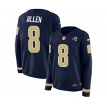 Women Nike Los Angeles Rams #8 Brandon Allen Limited Navy Blue Therma Long Sleeve NFL Jersey