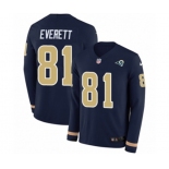 Women Nike Los Angeles Rams #81 Gerald Everett Limited Navy Blue Therma Long Sleeve NFL Jersey