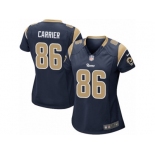 Women Nike Los Angeles Rams #86 Derek Carrier Game Navy Blue Team Color NFL Jersey