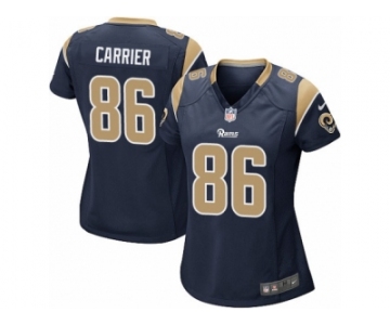 Women Nike Los Angeles Rams #86 Derek Carrier Game Navy Blue Team Color NFL Jersey