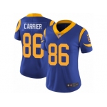 Women Nike Los Angeles Rams #86 Derek Carrier Royal Blue Alternate Vapor Untouchable Limited Player NFL Jersey