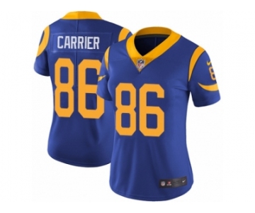 Women Nike Los Angeles Rams #86 Derek Carrier Royal Blue Alternate Vapor Untouchable Limited Player NFL Jersey