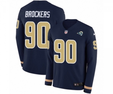 Women Nike Los Angeles Rams #90 Michael Brockers Limited Navy Blue Therma Long Sleeve NFL Jersey