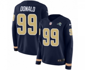 Women Nike Los Angeles Rams #99 Aaron Donald Limited Navy Blue Therma Long Sleeve NFL Jersey