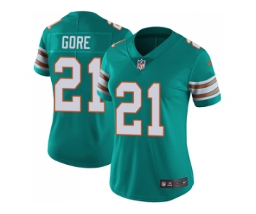 Women Nike Miami Dolphins #21 Frank Gore Aqua Green Alternate Stitched NFL Vapor Untouchable Limited Jersey