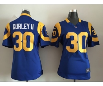 Women Nike Nfl Jerseys St. Louis Rams #30 Todd Gurley Blue Jersey