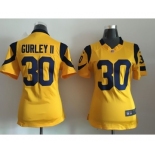 Women Nike Nfl Jerseys St. Louis Rams #30 Todd Gurley yellow Jersey