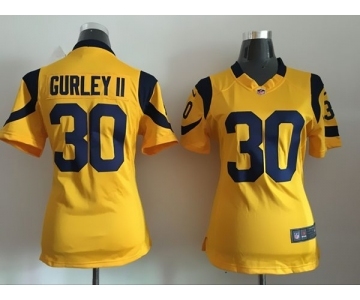 Women Nike Nfl Jerseys St. Louis Rams #30 Todd Gurley yellow Jersey