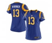 Women Nike St. Louis Rams #13 Kurt Warner Royal Blue Alternate Stitched Jersey