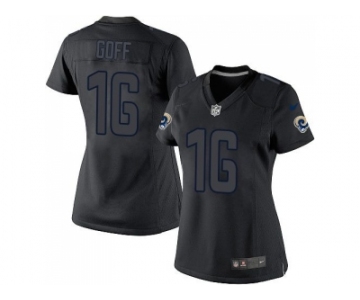 Women Nike St. Louis Rams #16 Jared Goff Black Impact Stitched NFL Limited Jersey