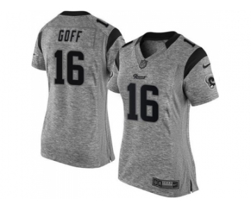 Women Nike St. Louis Rams #16 Jared Goff Gray Stitched NFL Limited Gridiron Gray Jersey