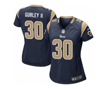 Women Nike St. Louis Rams #30 Todd Gurley II Navy Blue jerseys