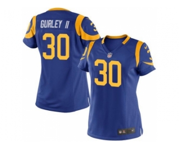 Women Nike St. Louis Rams #30 Todd Gurley II Royal Blue Alternate Stitched Jersey