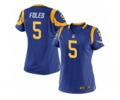 Women Nike St. Louis Rams #5 Nick Foles Royal Blue Alternate Stitched Jersey