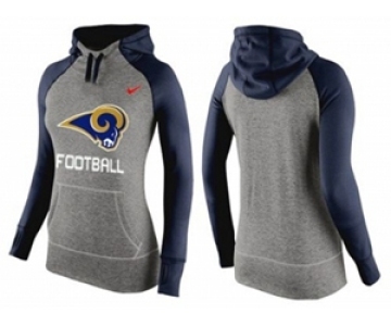 Women Nike St.Louis Rams Performance Hoodie Grey & Dark Blue