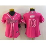 Women's Los Angeles Rams #10 Cooper Kupp Pink With Patch Cool Base Stitched Baseball Jersey