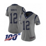 Women's Los Angeles Rams #12 Joe Namath Limited Gray Inverted Legend 100th Season Football Jersey