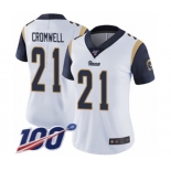 Women's Los Angeles Rams #21 Nolan Cromwell White Vapor Untouchable Limited Player 100th Season Football Jersey