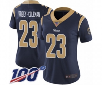 Women's Los Angeles Rams #23 Nickell Robey-Coleman Navy Blue Team Color Vapor Untouchable Limited Player 100th Season Football Jersey