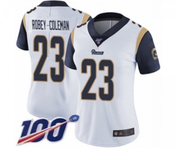 Women's Los Angeles Rams #23 Nickell Robey-Coleman White Vapor Untouchable Limited Player 100th Season Football Jersey