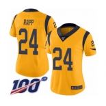 Women's Los Angeles Rams #24 Taylor Rapp Limited Gold Rush Vapor Untouchable 100th Season Football Jersey