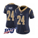 Women's Los Angeles Rams #24 Taylor Rapp Navy Blue Team Color Vapor Untouchable Limited Player 100th Season Football Jersey