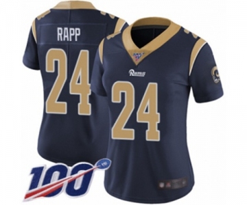 Women's Los Angeles Rams #24 Taylor Rapp Navy Blue Team Color Vapor Untouchable Limited Player 100th Season Football Jersey