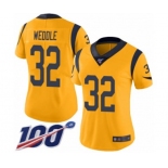 Women's Los Angeles Rams #32 Eric Weddle Limited Gold Rush Vapor Untouchable 100th Season Football Jersey