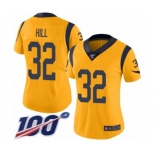 Women's Los Angeles Rams #32 Troy Hill Limited Gold Rush Vapor Untouchable 100th Season Football Jersey