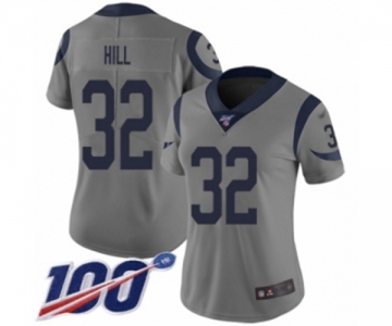 Women's Los Angeles Rams #32 Troy Hill Limited Gray Inverted Legend 100th Season Football Jersey